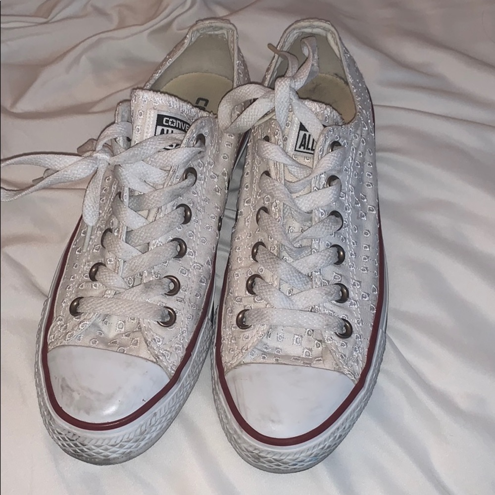 White Patterned Converse - image 2